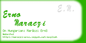 erno maraczi business card