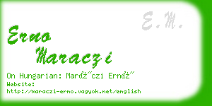 erno maraczi business card